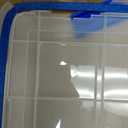 IRIS USA WeatherPro 60 Qt Storage Bins with Lids, 3 Pack, BPA-Free Plastic Gasket Box with Tight Latch and Seal, Stackable Nestable Tote Tub - Clear/Blue