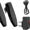 radtel Bluetooth Headset for Walkie Talkie, Noise Cancelling Mic Earpiece Compatible with BaoFeng, Kenwood, Btech Radios UV-32,UC-5R, AR-5RM, BF-F8HP PRO & More (2 Pack)