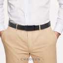 CHAOREN Mens Belt Leather Ratchet Belt - Customizable Fit, Effortless Style (35mm) (Black)