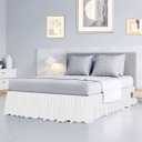 Ruffled Bed Skirt White Queen Bed Skirt – Hotel-Quality Ruffles for Queen Beds with 16" Drop – Queen Bedskirt with Platform 100% Microfiber Bed Skirts with Corner Split (White)