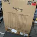 keny 36" Extra Tall Baby Gate for Stairs, 29"-42.5" Wide Auto Close Dog Gate, Pressure Mounted Easy Walk Through Pet Gate for Doorways, Durable Safety Stair Gate, White