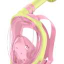 Greatever Snorkeling Gear for KidsIdeal Gifts of Kids Snorkel MaskFull Face Snorkel Mask Kids with Camera MountSafe Breathing for Enchanting Travel (A2-Yellow Pink)