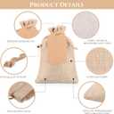 Woanger 100 Pcs Burlap Gift Bags with 100 Pcs Kraft Paper Gift Tags Drawstring Favor Bulk Burlap Sack Bags for DIY Wedding Party Craft(3 x 4 Inch,Light Brown)