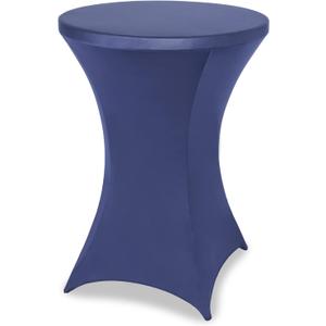FestiCorp Spandex Table Cover, Cocktail Fitted Tablecloths, Round Highboy Stretch Table Covers Cloths for Party, DJ, Wedding, Birthday, Banquet, Navy Blue, 30"-32" Diameter x 40"-43" Height