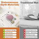 Stone Drying Mat for Kitchen Counter, Large Stone Dish Drying Mat Foldable Diatomaceous Earth Water Absorbing Mat for Dishes Bottles Cups Match Any Countertop White 24" x 16"
