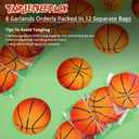 Faccito 8 Pcs Sports Party Banners Sports Theme Party Hanging Decorations Paper Garland for Teens Balls Birthday Baby Shower Home Classroom Supplies Decor (Basketball)