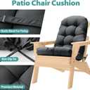 Adirondack Chair Cushion, High Back Patio Cushions with Adjustable Ties, 48.8 x 20.4 x 4.3, Waterproof Tufted Pillow, Fade Resistant Seat Rocking Chair Cushion for Indoor/Outdoor, Dark Gray,2, Count of 2