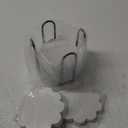 Hushee Scallop Marble Coaster Set of 6 Scallop 4 Diameter Drink Coaster with Holder for Tabletop Protection, Coffee Table Supplies Ideal for Home House Warming Gifts