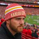 Vintage Classic Skull Cap 3D Embroidery Beanie Cuffed Winter Hat Knit Comes with Warm Gloves Fasion Gifts for Men Women Fans (Kansas City C)