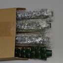 Ceoighe 4 Pack 10 Inch Christmas Tree Candles, Premium Natural Unscented Beeswax Christmas Tree Shaped Taper Candles with Cotton Wick, for Xmas Holiday Decor Party Banquet (Green with Gold Trim)