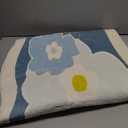 Soft Flower Bedside Rugs for Girls Bedroom,Kid & Pet Friendly 2X6 Ft Washable Non Slip Carpet,Floral Print Mat, Fluffy Shag Throw Area Rug for Kitchen, Laundry, Cute Daisy Blue