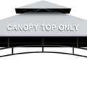 Grill Gazebo Replacement Canopy Top - AONEAR 5'x8' Outdoor BBQ Tent Roof Cover Double Tiered Outdoor Grill Shelter Fit for Model L-GG001PST-F (Gray)