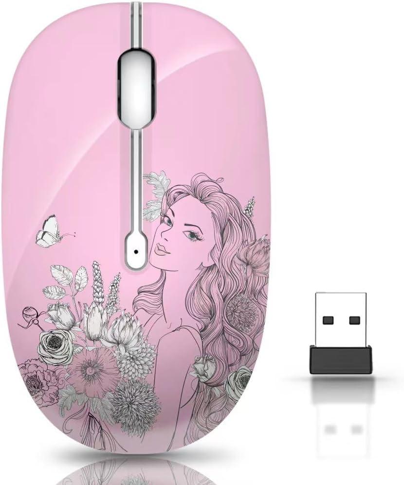 JUHOO Wireless Mouse with Nano Receiver for PC, Laptop, Notebook, Computer, MacBook, Less Noise, Portable Mobile Optical Mice