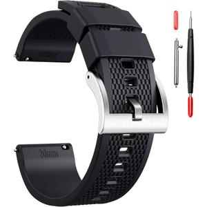 Hemsut Silicone Watch Bands, 18mm 20mm 22mm Quick Release Rubber Watch Strap for Men Women Soft Replacement, 10 Colors for Choose