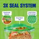 Ziploc XL Sandwich and Snack Bags with EasyGuide Texture, Plastic Storage Bags with Grip 'n Seal Technology, 90 Bags Total