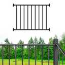 Bobolish 42" H x 4 ft. W Aluminum Porch & Deck Railing Kit, Upgrade Guardrail System with Textured Black AAMA 2604 Powder-Coat Finish for Outdoor Decks, Porches & Balconies (1 Panel)