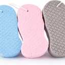 8 x 3D Magic Body Scrubber Exfoliator Bath Sponge, Super Soft Shower Exfoliating Dead Skin Remover for Adults, Children & Pregnant Women, Skin Friendly &Reusable for All Skin Types(Blue+Pink+Gray) 3 Pack