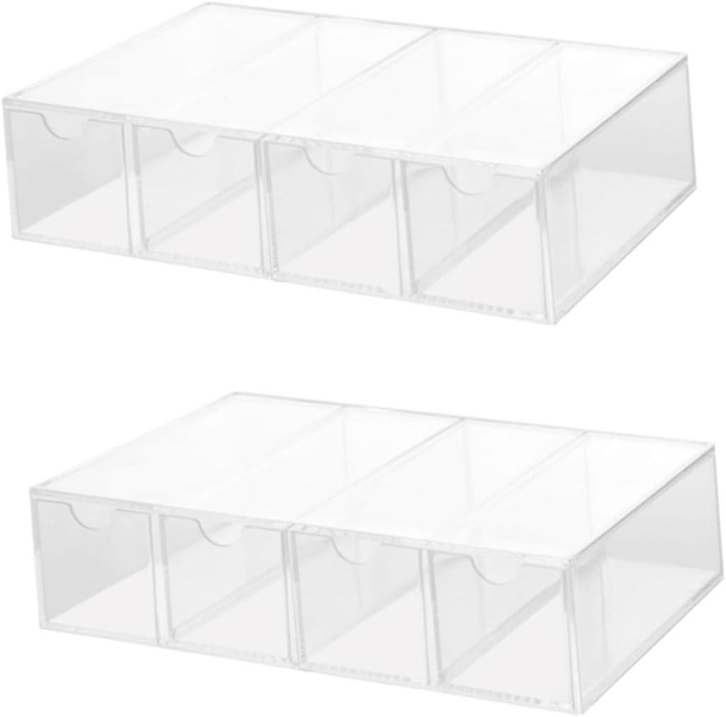 MOBUTOFU 2pcs Acrylic Eyeglasses Storage Box Display Case Eye Glasses Organizer Glasses Case