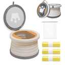 SunnySmile Portable Toilet for Kids,Portable Potty Seat for Toddler Travel,Travel Potty with Travel Bag, Applicable to Camping, Indoor/Outdoor Use, Includes 45 Replacement Bags (Grey)