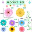 48PCS Spring Summer Sunflower Hanging Swirl Decorations,Sunflower Baby Shower Decor, Flower Party Decorations for Birthday Autumn Easter Party Classroom Decor