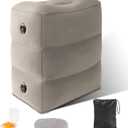 InflaSurf Inflatable Foot Rest Pillow for Travel, 4 Height Adjustable Leg Rest Pillow for Economy Class, Car, Office and Homes (1 piece, Grey)