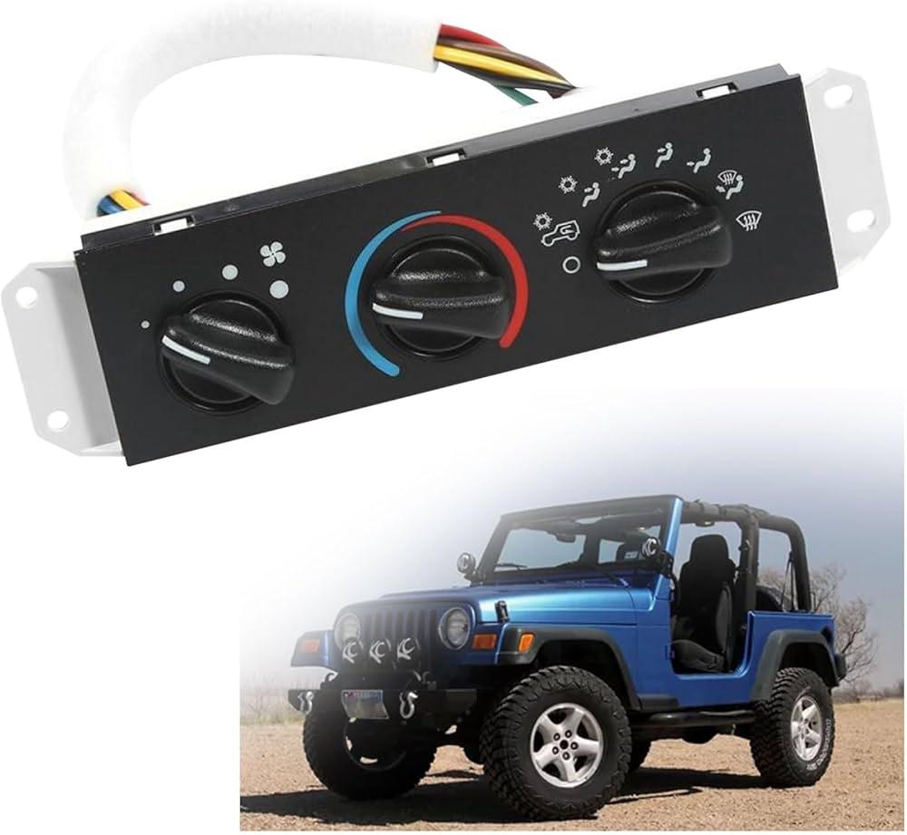 55037473AB A/C Climate Control Switch, HVAC A/C Heater Climate Control Panel with Blower Motor Switch Fit for 19992004 Jeep Wrangler & Jeep TJ Models Replaces OE# 55037473AA, 55037612AA, HS373