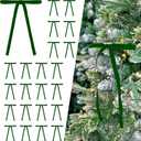 2 x 24 Pcs Green Velvet Bows Ornaments for Christmas Tree, Vintage Rustic Elegant Velvet Christmas Bows Tree Decorations, Indoor Home Decor for Wreath Mantle Gift Wrap Holiday Decor, 3/8'' W, 5 * 7 inch