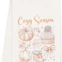 2 x Fall Towels Gifts for Women Men, Autumn Cozy Season Towels for Kitchen Bathroom Decor (16x24 inches)