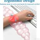 Gel Cloud Wrist Rest Set, Clear Gel Cloud Keyboard Wrist Rest with Non-Slip Base, Ergonomic Wrist Support for Typing Pain Relief, Cute Wrist Pad for Office, Gaming, Computer, Laptop - Pink