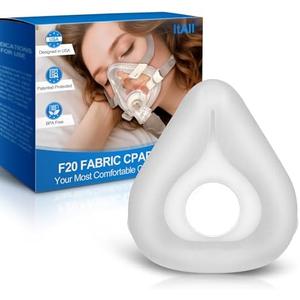 Replacement F20-Style Fabric Mask (Small), CPAP Full Face Cushion - Wrapped by Cotton for Airfit F20 & Airtouch F20, Effictive Moisture-Wicking & Redness-Reducing, All-Night Dryness & Comfort(Grey-S)