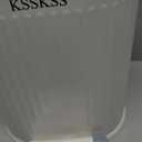 1.8 Gallons Small White Bathroom Trash Can with Lid, Slim Bathroom Garbage Bin, Removable Liner Bucket, Dog Proof Trash Can with Pop-Up Lid for Bedroom,Toilet