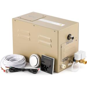 Steam Shower Generator Kit 3KW for Bath Sauna SPA, Self-draining System, Aromatherapy Steam Head, LED Waterproof Controller, 12-Hour Timer 77-131 For Home Commercial Use, 13.8*7.1*9.5inch