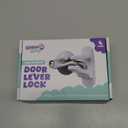 Door Lever Locks (4 Pack) - Prevents Toddlers from Opening Doors - Durable ABS with 3M Adhesive - Easy One-Hand Operation for Adults, No Tools Needed (White)