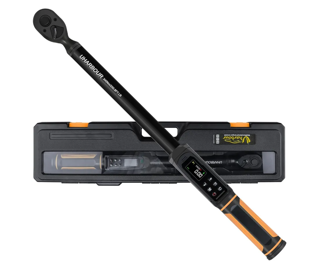 Digital Torque Wrench 1/2 Drive, 3.8-250.8 Ft.lb Range, 1/2 Digital Torque Wrench ±1% Accuracy with Vibration, Buzzer and LED Alert, Suitable for Car, Motorcycle and Bicycle