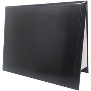GraduationMall 12"x15" Smooth Padded Diploma Cover Certificate Holder Black