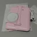 Gospire Travel Makeup Mirror with Lights and Magnification 10X, Portable Make Up Compact Tabletop Mirror with Adjustable Stand, 3 Colored Lights Rechargeable Lighted LED Vanity Mirror - Pink