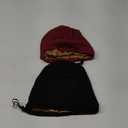 Silk Satin Bonnet Hair Wrap for Sleeping, 2 Pcs Adjustable Silk Bonnets for Women Men Sleep Cap Silk Lined Slouchy with Adjustable Strap Curly Hair Head Scarf Night Caps (Medium, Black+red)