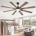 ZMISHIBO 65 Inch Ceiling Fans with Lights and Remote, Bronze Large Ceiling Fan with 3000-6000K Dimmable, Quiet Reversible DC Motor, 6 Speeds, 8 Blades Indoor/Outdoor Ceiling Fan for Patios Living Room