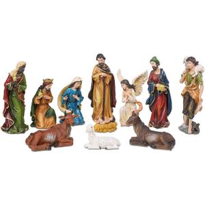 Bshine Nativity Set for 11 Pcs, 7.6" Christmas Nativity Scene Holy Family Set Resin Figurines Collectible for Holiday Christmas Home Decor Tabletop