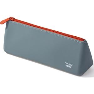 Mr. Pen- Silicone Pencil Case Pouch, Slate Blue, Aesthetic Triangular Design, Multipurpose, Aesthetic Pencil Case Small, Silicone Makeup Bag, Back to School Supplies