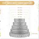 5 Pcs Metal Silver Cake Stand,16/14/12/10/8 in Round Cake Holder
