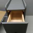 VICITON Narrow Nightstand with 2 Drawers, Narrow Side Table Leather Surface, Slim Bedside Table for Bedrooms, Dormitories, Living Rooms (Light Gray, 15.7" D x 7.8" W x 22.4" H)