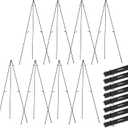 Nicpro Black Easel Stand for Sign, 8 Pack 63" Metal Portable Adjustable Collapsible Easels for Display, Painting, Poster, Wedding Sign with Carry Bag, 16.06 inches