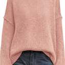 PRETTYGARDEN Womens Turtleneck Long Sleeve Sweater 2025 Fall Trendy Loose Fit Knit Tops Oversized Pullover Sweaters (Pink, M)