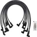 8.0mm Black Silicone Ignition Spark Plug Wire Set with HEI Distributor Compatible with Chevy GMC Small Block SBC Valve Cover Wires 265 267 283 302 305 307 327 350 400