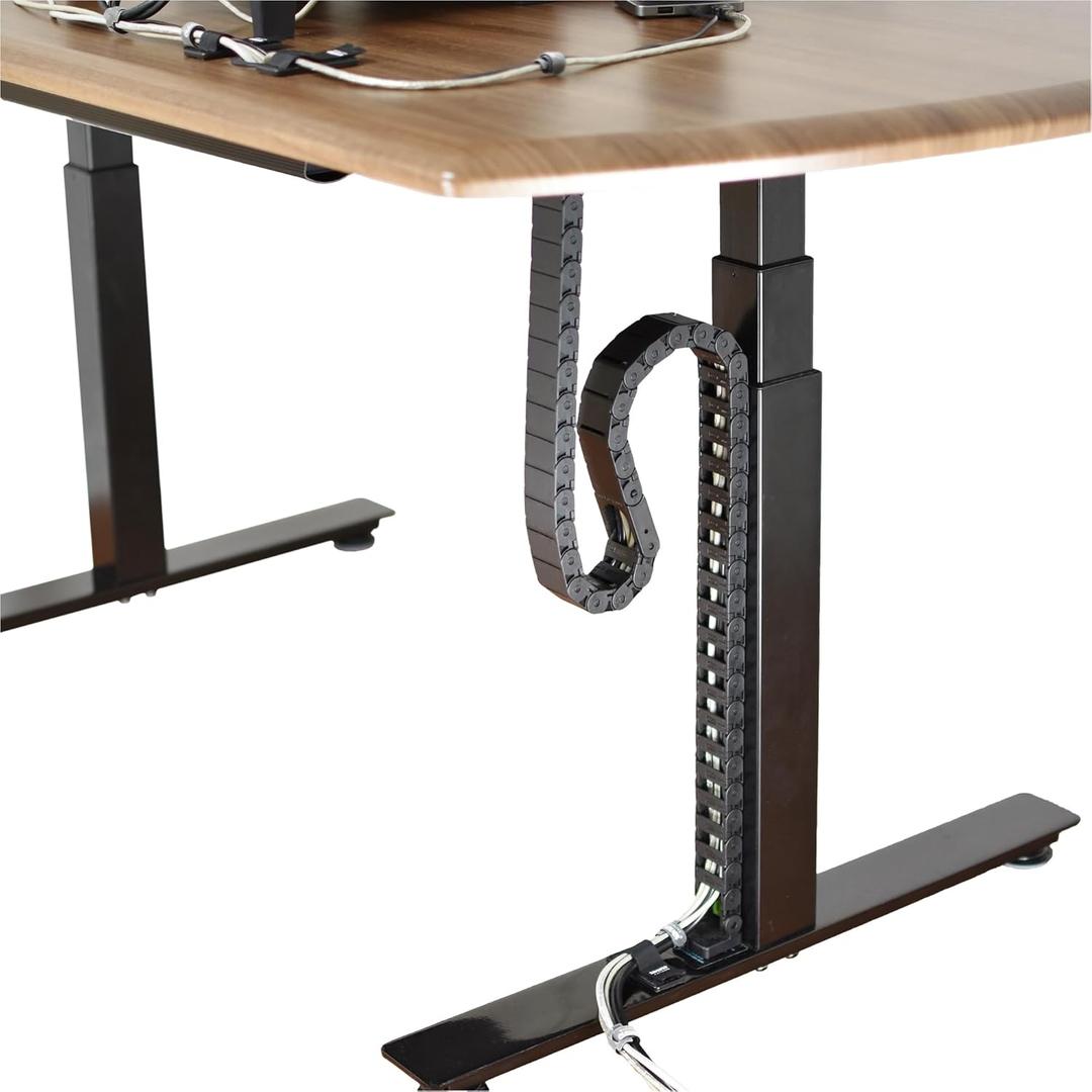 Quality Clever PivyCord-Vez Flex Chain Raceway Cable Management Solution for Sit-Stand Variable Height Desks, Flexible Cable Raceway to Hide, Organize and Protect Wires and Cables, Black