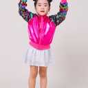 Girls Flip Sequin Jackets Kids Rainbow Sparkle Outwear Toddler Boys Glitter Sleeve Shiny Metallic Coat Birthday (Pink, XXXL)