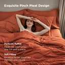 Bedsure King Size Comforter Set Burnt Orange - Bed in a Bag Bedding Set 7 Pieces, GentleSoft Pintuck Bed Set Gift for Family, Pinch Pleat Burnt Orange Comforter with Sheets, Pillowcases & Shams