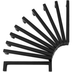 KOOFIZO Solid Square Bar Cabinet Handle - Black Furniture Pull, 5 Inch/128mm Screwhole Distance, 10-Pack for Kitchen Cupboard Door, Bedroom Dresser Drawer, Bathroom Wardrobe Hardware