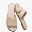 Yozuru Womens Flat Sandals Open Toe Dressy Summer Sandals Comfortable Casual Slip on Leather Slides Sandals for women, Size 37
